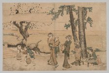 Group of Figures near a Brook, 1760-1849. Creator: Katsushika Hokusai (Japanese, 1760-1849).