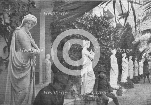 'L'Achilleion, transforme en ambulance, est confie a la garde de nos alpins..., 1916. Creator: Robert Vaucher.