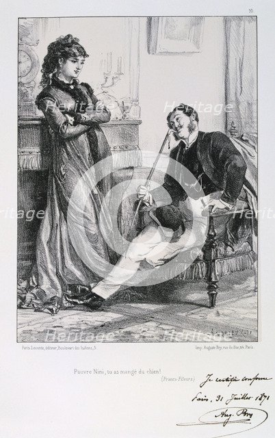 'Pauvre Nini, tu as mange du chien!', Siege of Paris, 1871.  Artist: Auguste Bry