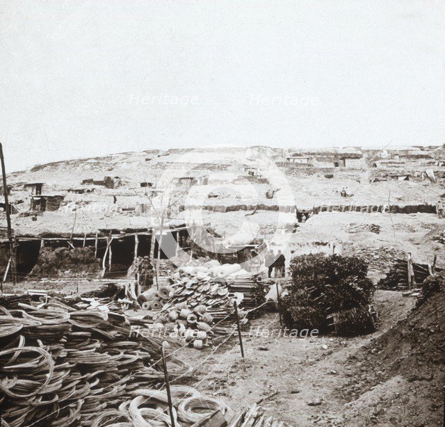 Supplies depot, Massiges, northern France, c1914-c1918.  Artist: Unknown.