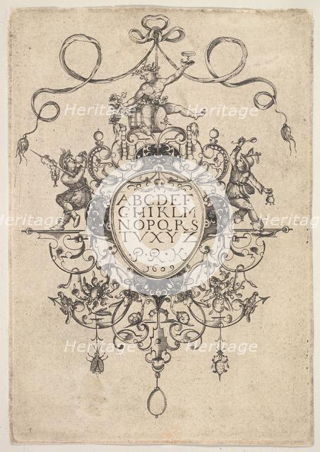 Design for a Pendant with the Alphabet, 1609. Creator: Master PRK.