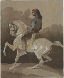 Arab on Horseback, 1800s. Creator: Horace Vernet (French, 1789-1863).