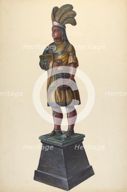 Cigar Store Indian, c. 1937. Creator: Walter Hochstrasser.