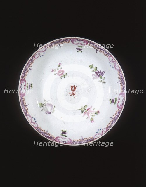 Famille rose export saucer, Qing dynasty, China, 1750-1799. Artist: Unknown