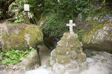 Burial mounds in the garden of Capuchos Convent, Sintra, Portugal, 2009. Artist: Samuel Magal