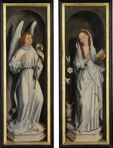 The Annunciation. The side panels from the Triptych of Jan Crabbe, ca 1470.