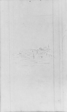 Landscape, River and Town (from Sketchbook), . Creator: John William Casilear.