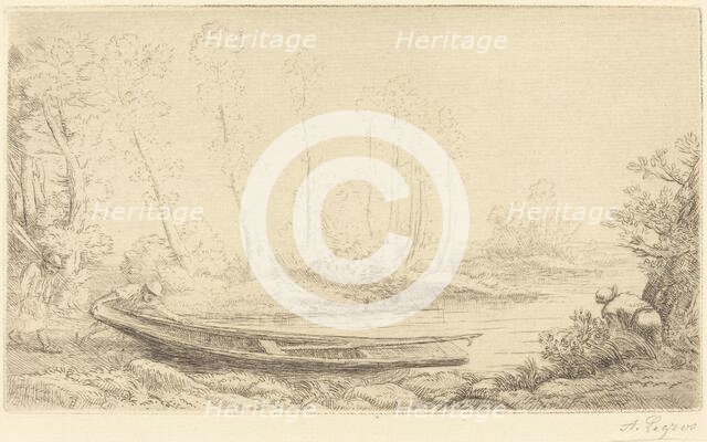 Man with a Punt, Figure to the Right (Pecheurs des truites). Creator: Alphonse Legros.