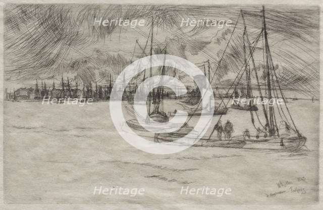 Amsterdam from the Tolhuis, 1863. Creator: James McNeill Whistler (American, 1834-1903).