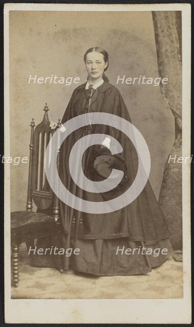 Carte-de-visite portrait of Carrie N. Lacy, 1865. Creator: Henry Ulke.