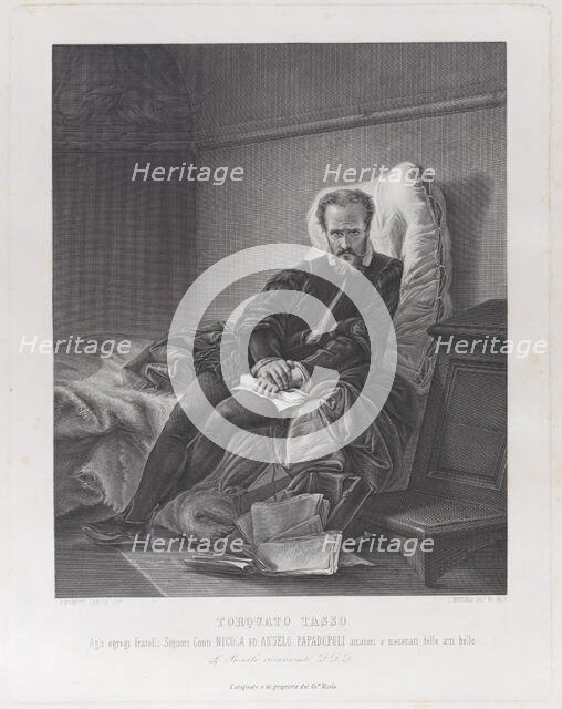 Torquato Tasso at the Ospedale Sant'Anna, 1864-1900. Creator: Luigi Boscolo.