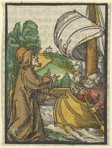 Christ Calming the Storm on Lake Tiberias, from Das Plenarium, 1517. Creator: Hans Schäufelein the Elder.