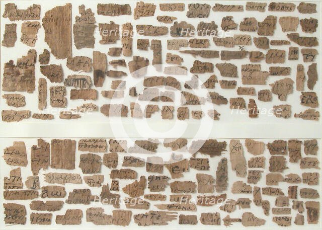 Papyri Fragments, Coptic, 7th century. Creator: Unknown.