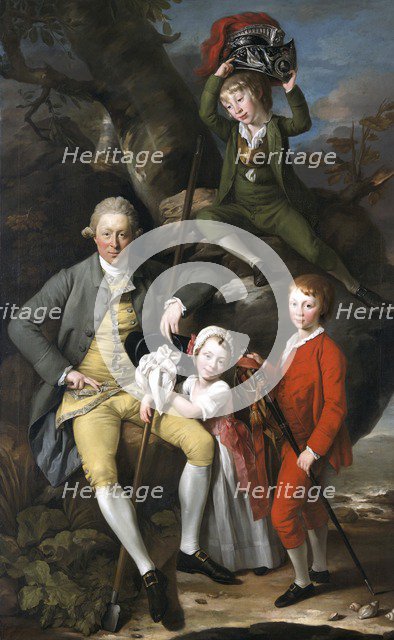 'Henry Knight of Tythegston, (1738-1772) with his children', 1770. Artist: Johan Zoffany.