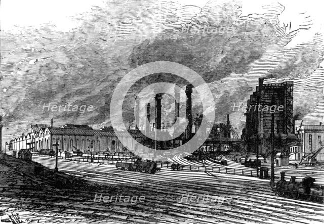 Iron furnaces at Middlesbrough, 1881. Creator: Unknown.