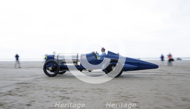 1925 Sunbeam 350 hp driven by Don Wales at Pendine Sands 2015. Creator: Unknown.