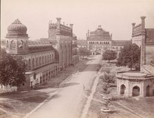 Rumi Darwaza and gateway of the Bara Imambara (left) with 'jawab' (Facsimilie Gatewa..., 1860s-70s. Creator: Unknown.