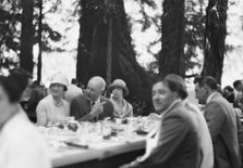 Moore, George Gordon, barbecue, 1927 Aug. Creator: Arnold Genthe.