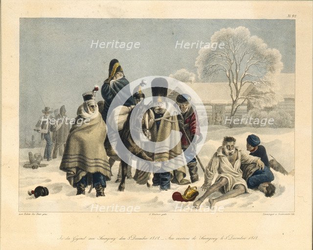 Near Smarhon on December 3, 1812, 1820s. Artist: Faber du Faur, Christian Wilhelm, von (1780-1857)
