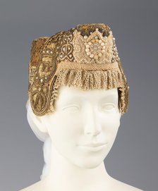 Headdress, Russian, early 19th century. Creator: Unknown.