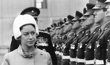 Princess Margaret (1930-2002) inspecting the guard, Aldershot, Hampshire, 1969. Artist: Unknown