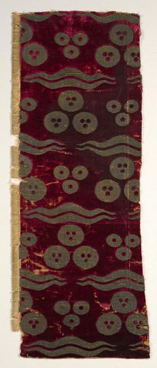 Brocaded velvet with chintamani design, late 1400s. Creator: Unknown.