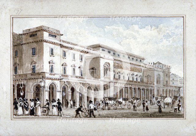 The King's Theatre, Haymarket, Westminster, London, 1828. Artist: George Shepherd