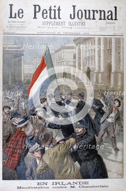 Demonstration against Joseph Chamberlain, Ireland, 1899. Artist: Oswaldo Tofani