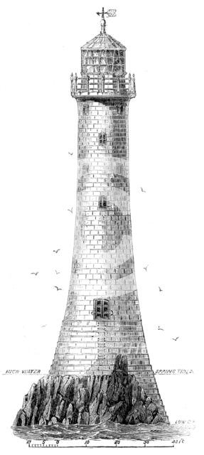 New Lighthouse on Bishop Rock, Scilly Islands, 1858. Creator: Unknown.