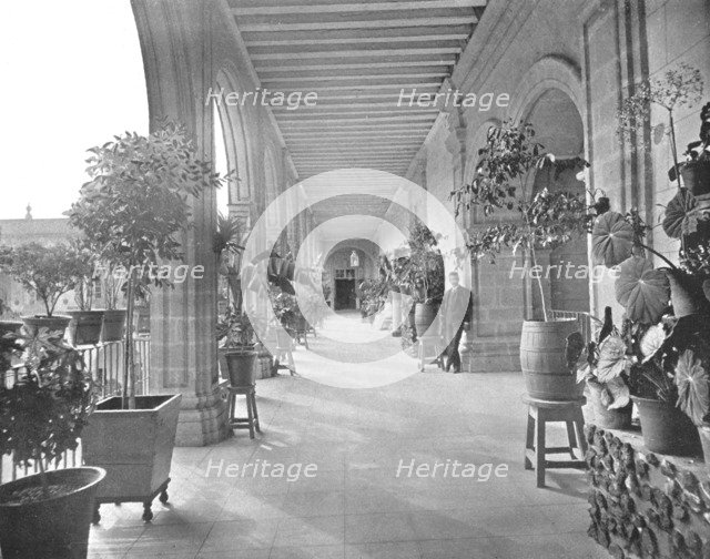 Gallery of the School of La Paz (Vizcainas), Mexico City, Mexico, c1900.  Creator: Unknown.