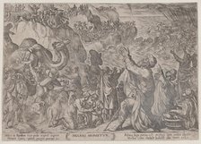 Plate 8: The Egyptians Drowning in the Red Sea, from 'The Battles of the Old ..., ca. 1590-ca. 1610. Creator: Antonio Tempesta.