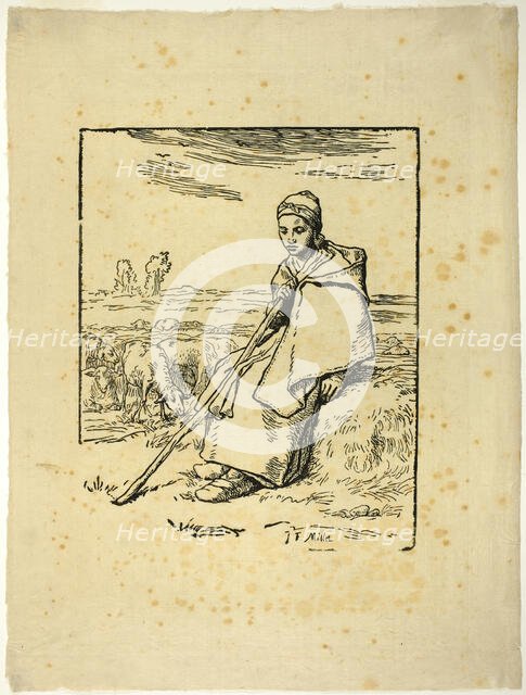 The Shepherdess, 1863. Creator: Jean Francois Millet.
