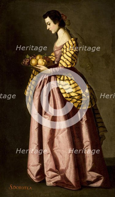 Saint Dorothy, c. 1640. Creator: Zurbarán, Francisco de, (School)  .