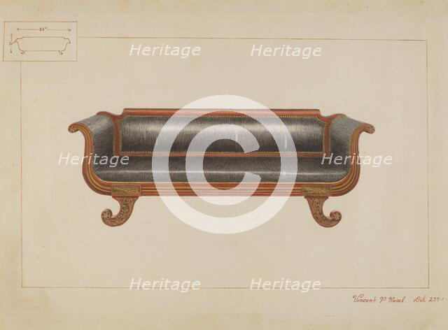 Sofa, c. 1937. Creator: Vincent P. Rosel.