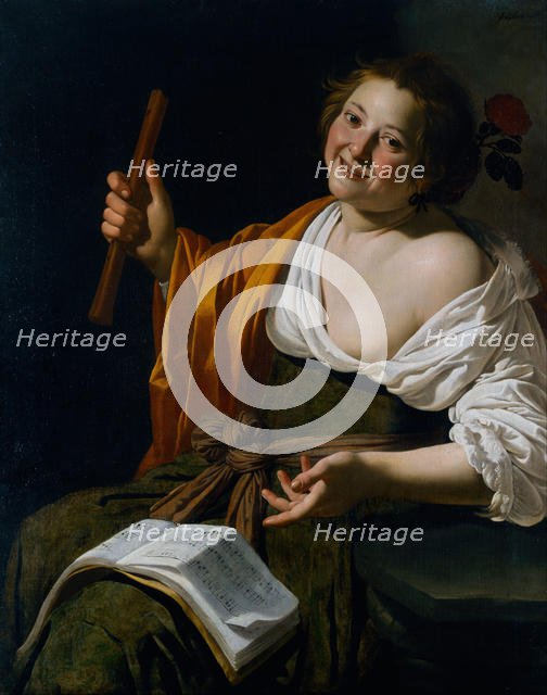 Girl with a flute, c.1630. Artist: Bijlert (Bylert), Jan, van (1598-1671)