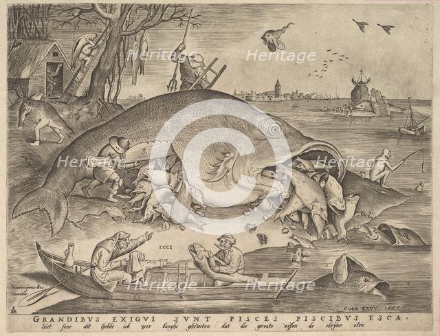 Big Fish Eat Little Fish, 1557. Creators: Pieter van der Heyden, Pieter Bruegel the Elder.