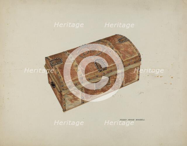 Cowhide Trunk, c. 1937. Creator: Harry Mann Waddell.