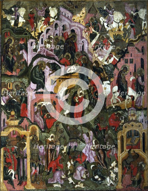 The Nativity of Christ (The Holy Night), second half of the 17th century.  Creator: Russian icon.