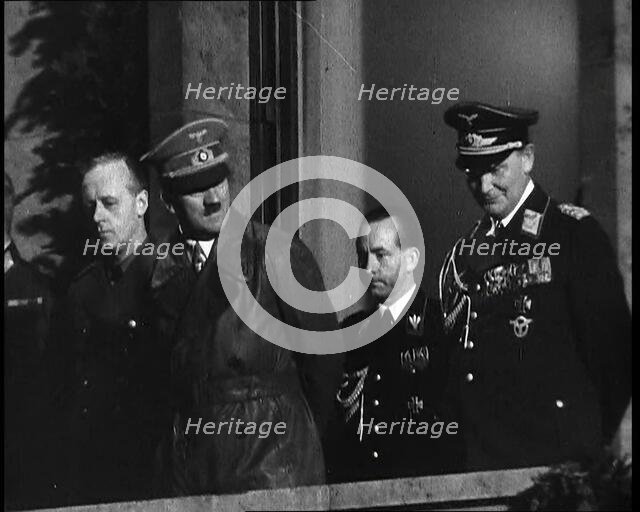 Adolf Hitler, the German Leader, with Hermann Goering and Three Male German..., 1937. Creator: British Pathe Ltd.