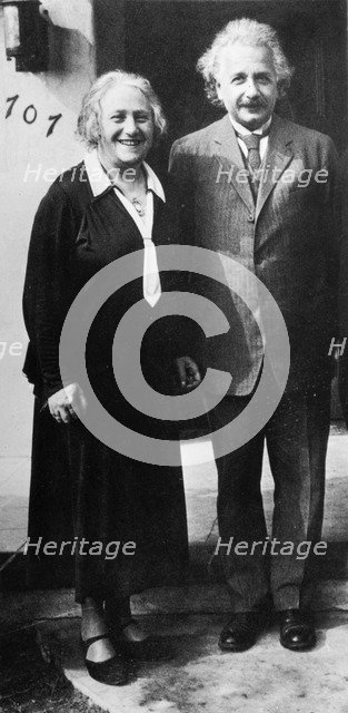 Albert Einstein (1879-1955) and Elsa Einstein. Artist: Unknown