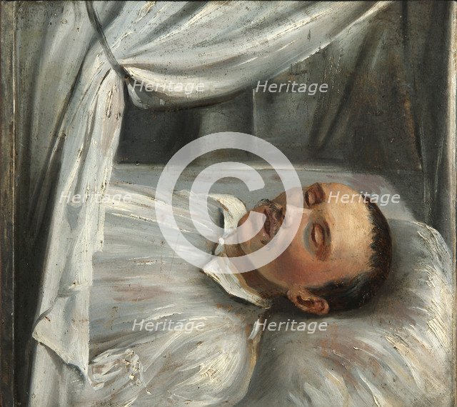 Poet Mikhail Lermontov (1814-1841) on the deathbed, 1841.  Creator: Schwede, Robert (1806-1871).
