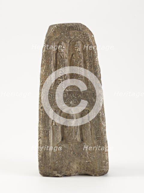 Seated Buddhas, bodisattva (Samantabhadra) with elephant..., Period of Division, 386-535. Creator: Unknown.