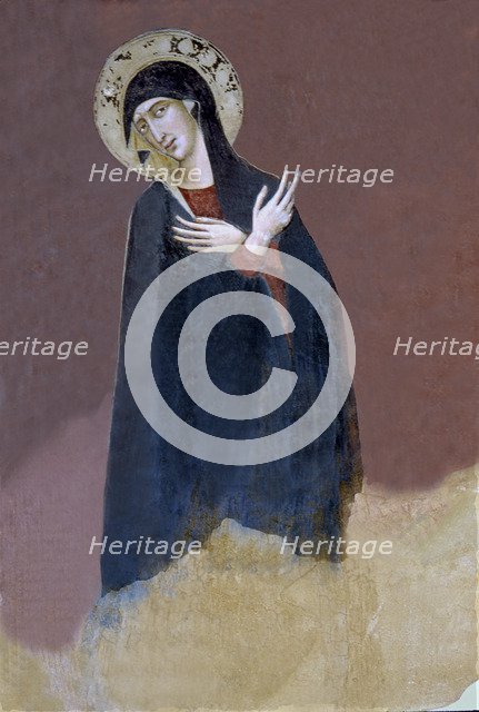 Detail of the Virgin of the crucifixion, 1834, work by Bonifazio Senese.