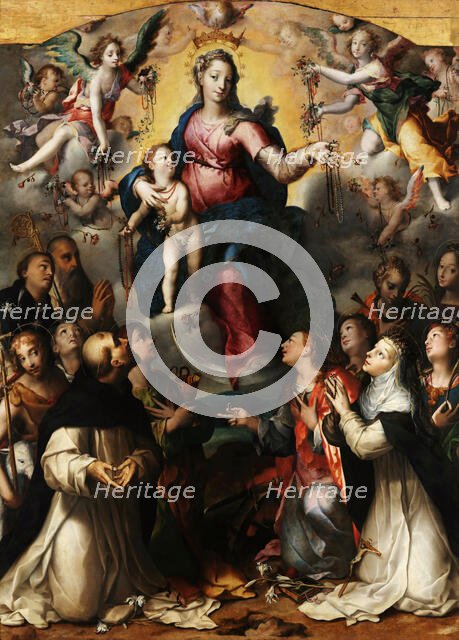 Madonna del Rosario (Madonna of the Rosary), 1578. Creator: Hendricksz (d'Errico), Dirck (Teodoro) (1544-1618).