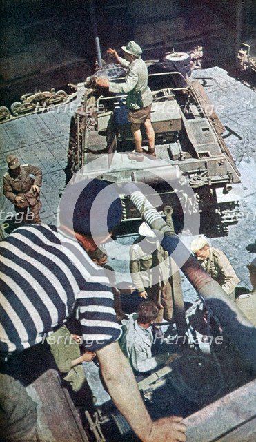 German weapons and ammunition arrive in North Africa, 1942. Artist: Unknown