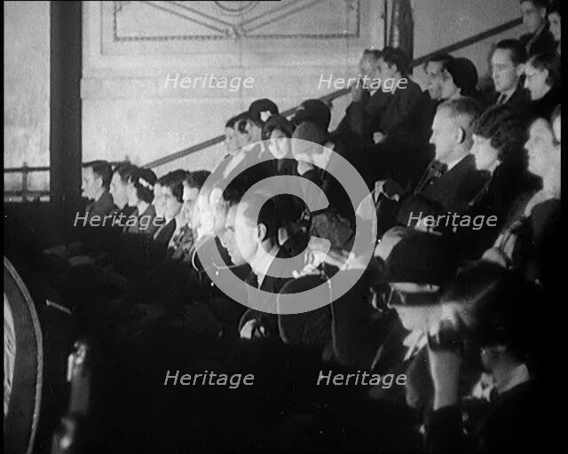 A Crowd of People Watching Actors Performing on Stage in a Theatre, 1931. Creator: British Pathe Ltd.