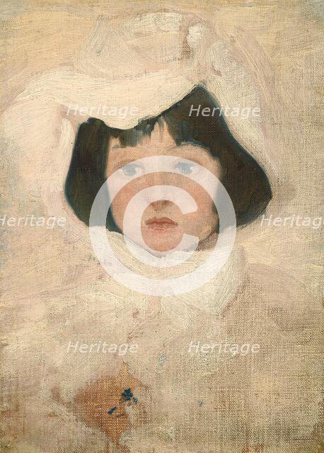 Little Girl in White, probably c. 1895. Creator: Unknown.