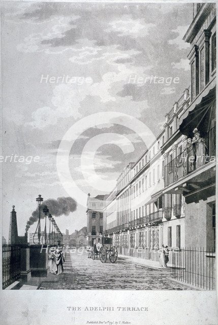 View of the Adelphi Terrace, Westminster, London, 1768. Artist: Anon