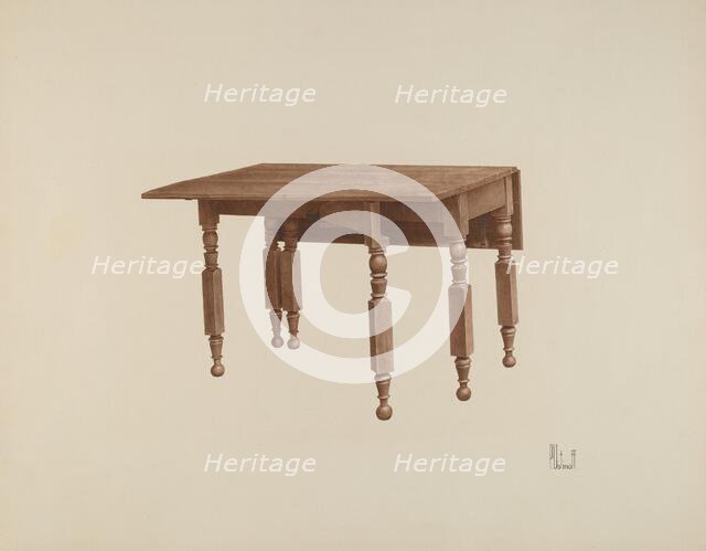 Gateleg Table, c. 1942. Creator: Peter C. Ustinoff.