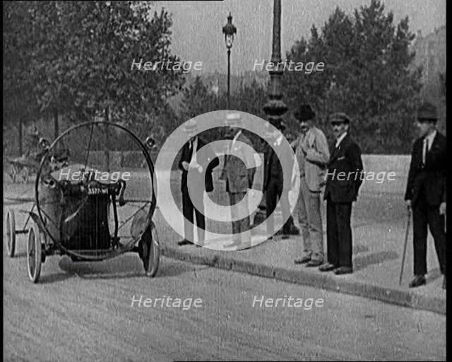 Men Driving a Propeller Driven Car, 1921. Creator: British Pathe Ltd.